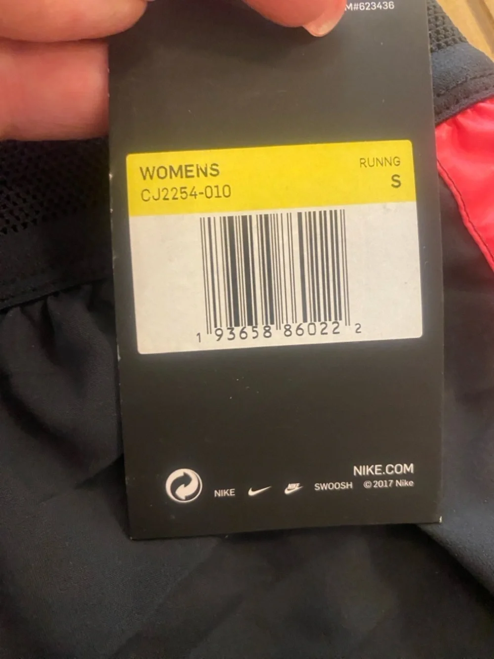 Nike Women's Running Athletic Shorts Black Pink Swoosh Red Side New Size S